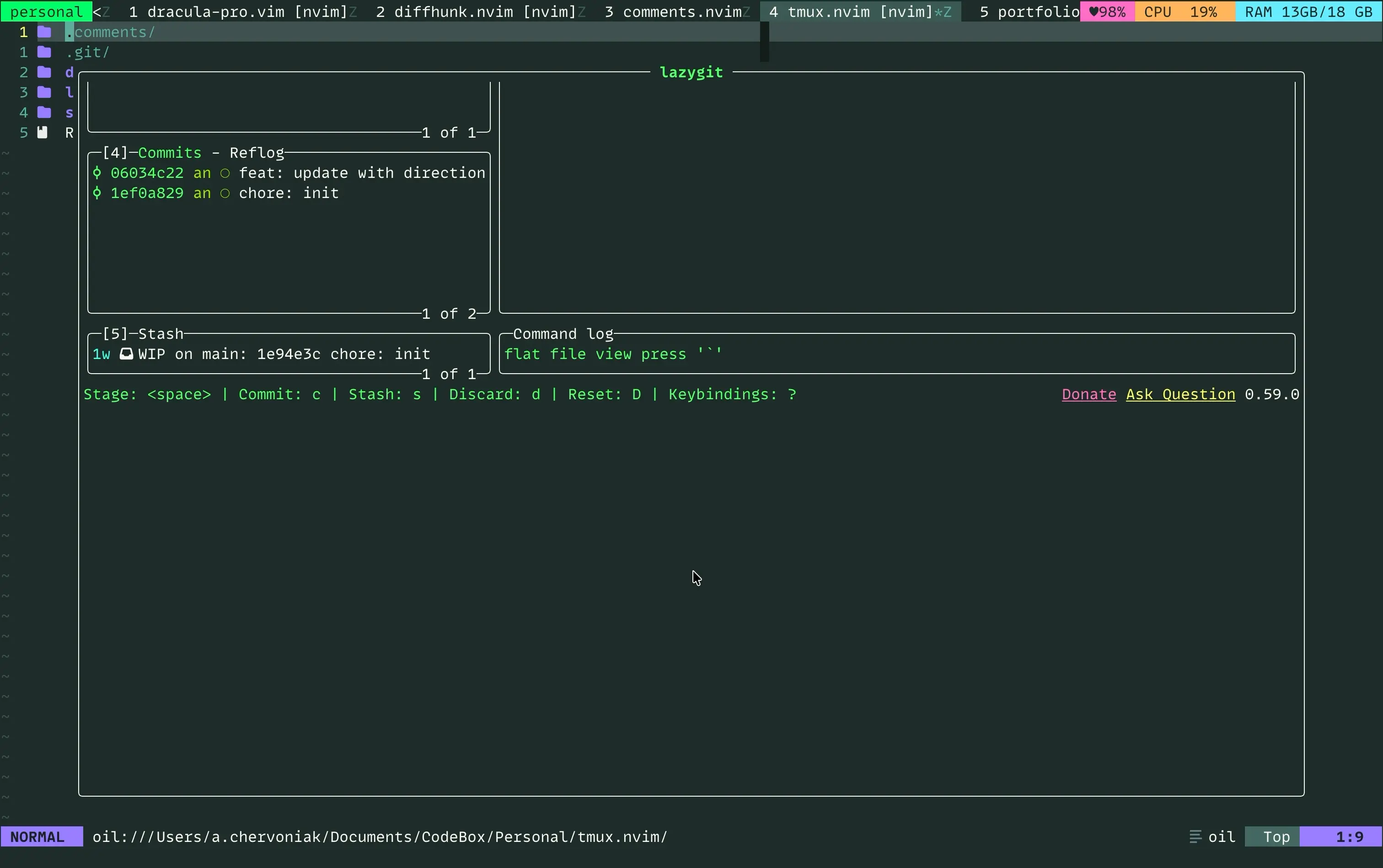 Nested TUI reacting to tmux zooming the pane back after the check
